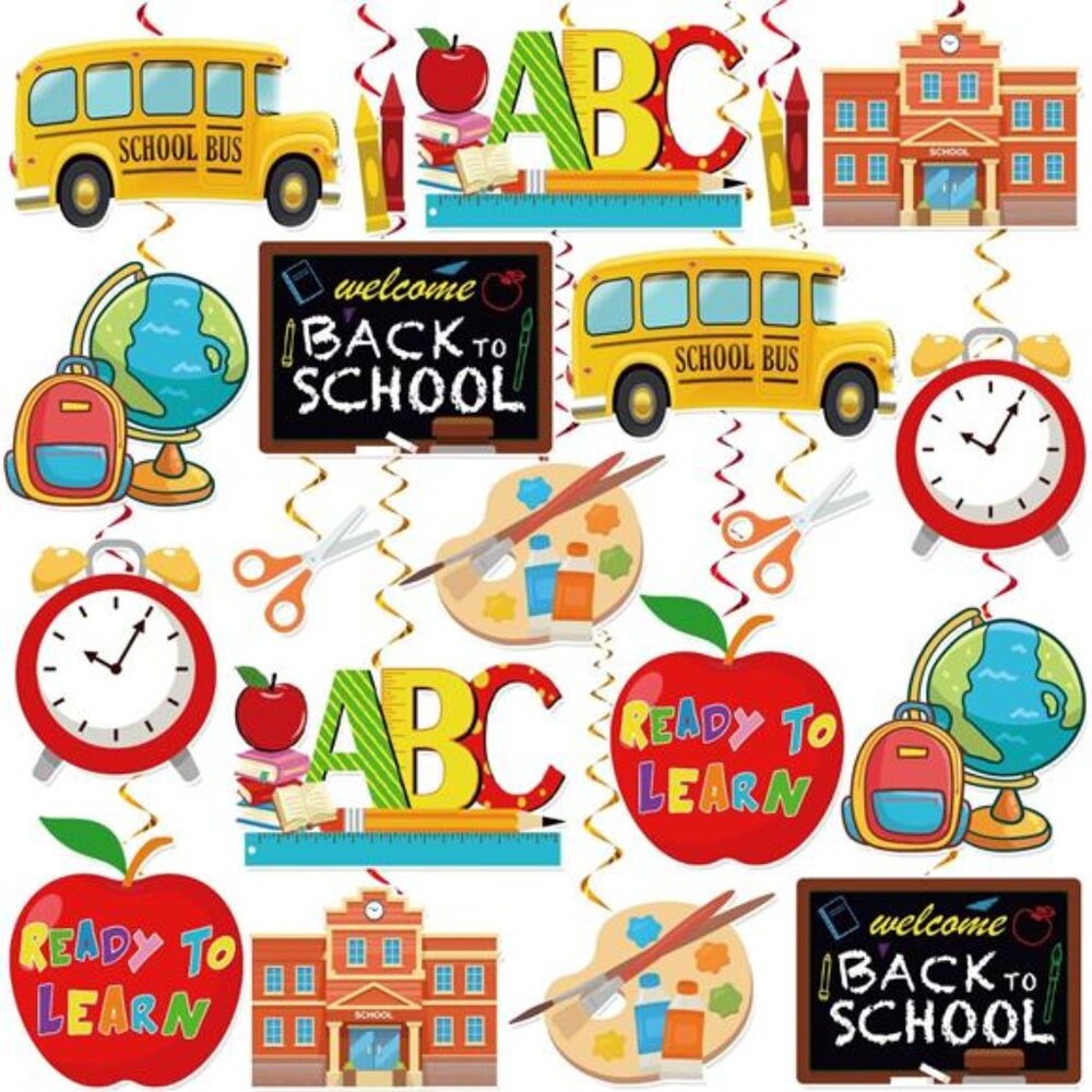 36 Pcs Back to School Decorations Hanging Swirls, NO-DIY First Day of School‎
